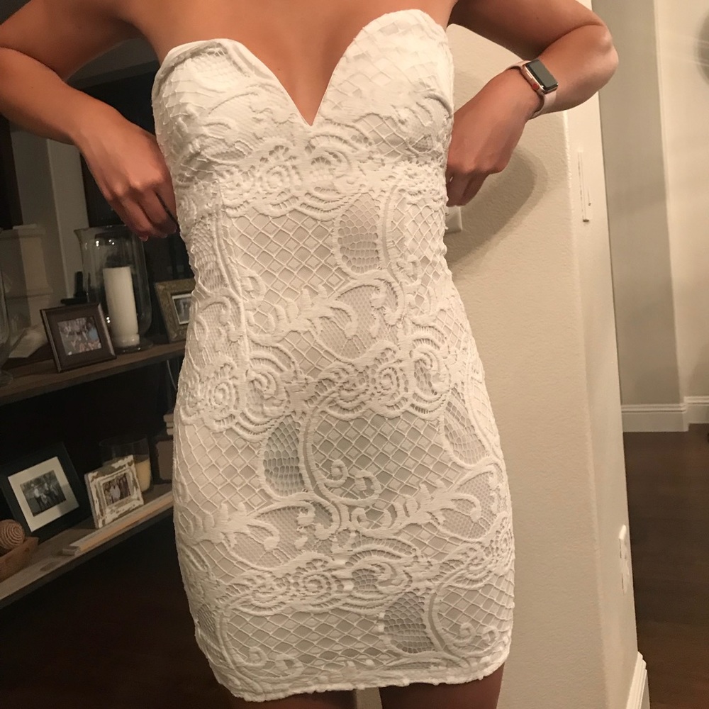 TOBI white detailed mini dress!